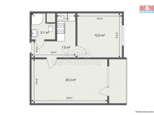 Pronájem bytu 2+1, Karlovy Vary, Charkovská, 49 m2