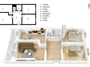 Prodej bytu 3+1, Praha - Letňany, Malkovského, 74 m2