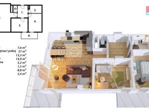 Pronájem bytu 3+kk, Praha - Letňany, Škrábkových, 84 m2