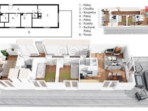 Prodej bytu 4+kk, Praha - Čakovice, Rýnská, 99 m2