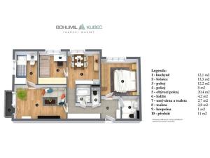 Pronájem bytu 4+1, Tábor, Havanská, 83 m2
