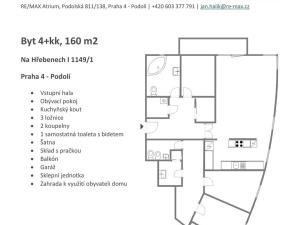 Pronájem bytu 4+kk, Praha - Podolí, Na hřebenech I, 160 m2