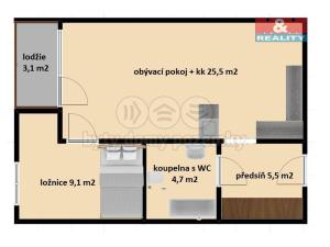 Pronájem bytu 2+kk, Praha - Černý Most, Bratří Venclíků, 48 m2