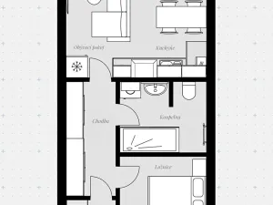 Prodej bytu 2+kk, Frymburk, 66 m2