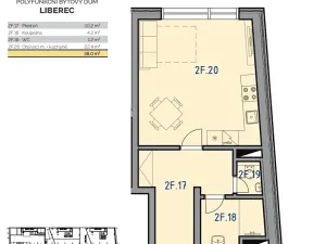 Prodej bytu 1+kk, Liberec, 41 m2