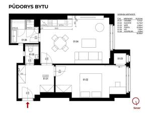 Pronájem bytu 2+kk, Praha - Bubeneč, V. P. Čkalova, 51 m2