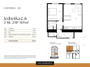 Prodej bytu 2+kk, Praha - Vinohrady, Chodská, 52 m2