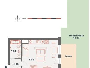 Pronájem bytu 1+kk, Odolena Voda, K Cukrovaru, 38 m2