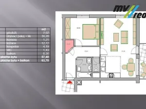Pronájem bytu 2+kk, Lysá nad Labem, Vichrova, 57 m2