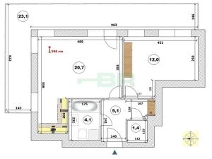 Pronájem bytu 2+kk, Praha - Vysočany, 66 m2