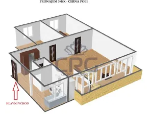 Pronájem bytu 3+kk, Brno, Jugoslávská, 73 m2