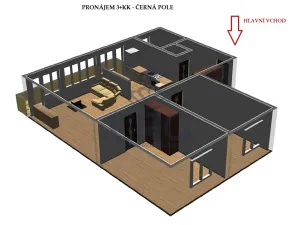 Pronájem bytu 3+kk, Brno, Jugoslávská, 73 m2