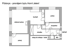 Pronájem bytu 3+1, Horní Jelení, Kolářského, 80 m2