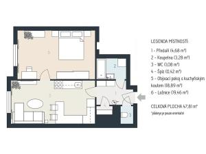 Prodej bytu 2+kk, Plzeň, Guldenerova, 48 m2