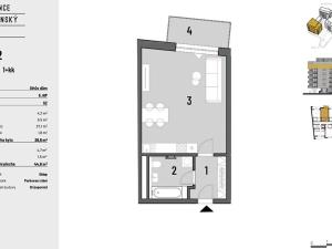 Pronájem bytu 1+kk, Brno, Bratislavská, 39 m2