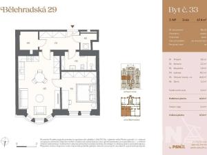 Prodej bytu 2+kk, Praha - Vinohrady, Bělehradská, 65 m2
