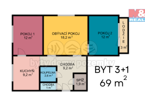 Prodej bytu 3+1, Česká Třebová, Trávník, 71 m2