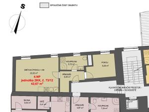Pronájem bytu 2+kk, Jihlava, Farní, 43 m2