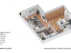Prodej bytu 2+1, Praha - Záběhlice, Jasmínová, 55 m2