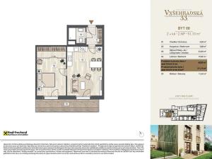Prodej bytu 2+kk, Praha - Nové Město, Vyšehradská, 51 m2