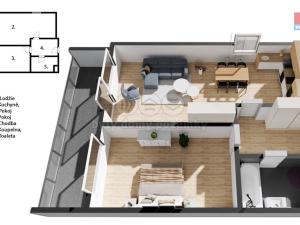 Pronájem bytu 2+kk, Pardubice, Nová Tesla, 51 m2