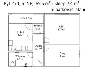 Pronájem bytu 2+1, Olomouc, gen. Píky, 62 m2
