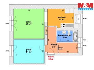 Pronájem bytu 2+1, Ostrava - Zábřeh, náměstí Gen. Svobody, 57 m2