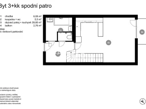 Prodej bytu 3+kk, Jinočany, U potoka, 87 m2