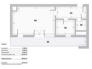 Prodej bytu 1+kk, Praha - Stodůlky, Na Výrovně, 39 m2