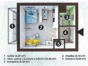 Pronájem bytu 1+kk, Brno, Švermova, 33 m2