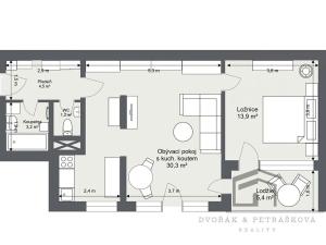 Pronájem bytu 2+kk, Praha - Smíchov, Tomkova, 53 m2