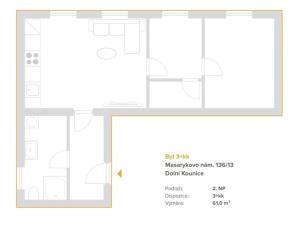 Pronájem bytu 3+kk, Dolní Kounice, Masarykovo náměstí, 61 m2