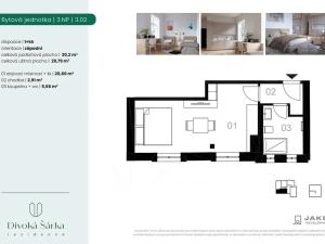 Pronájem bytu 1+kk, Praha - Liboc, Jenečská, 30 m2