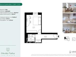 Pronájem bytu 1+kk, Praha - Liboc, Jenečská, 27 m2