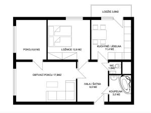 Prodej bytu 3+1, Praha - Letňany, Křivoklátská, 66 m2
