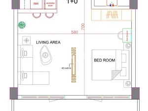 Prodej bytu 1+kk, Taqah, Omán, 61 m2