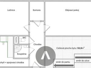Prodej bytu 2+1, Brno, Krásného, 53 m2