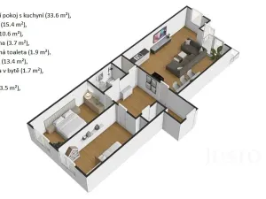 Prodej bytu 3+kk, Praha - Uhříněves, Oty Bubeníčka, 80 m2
