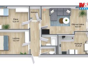 Prodej bytu 3+1, Praha - Černý Most, Trytova, 70 m2