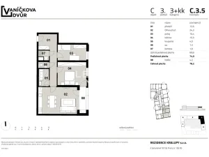 Prodej bytu 3+kk, Kralupy nad Vltavou, Husova, 74 m2