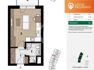 Pronájem bytu 1+kk, Praha - Hodkovičky, Šífařská, 31 m2