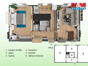 Prodej bytu 2+1, Kladno - Kročehlavy, Havanská, 56 m2