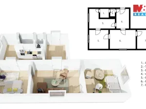 Prodej bytu 3+1, České Budějovice - České Budějovice 7, Lidická tř., 63 m2