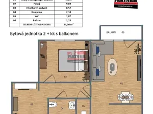Prodej bytu 2+kk, Soběslav, Sídliště Svákov, 42 m2