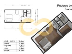 Prodej bytu 1+kk, Praha - Braník, Vavřenova, 25 m2
