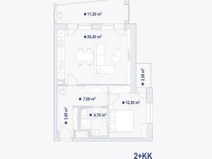 Pronájem bytu 2+kk, Brno - Komárov, Komárovská, 56 m2