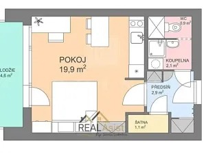 Pronájem bytu 1+kk, Brno, U hřiště, 31 m2