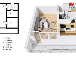 Pronájem bytu 1+1, Praha - Krč, Milevská, 34 m2