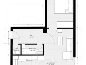 Pronájem bytu 2+kk, Praha - Záběhlice, Jabloňová, 52 m2