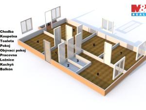 Pronájem bytu 4+1, Radvanice, 72 m2